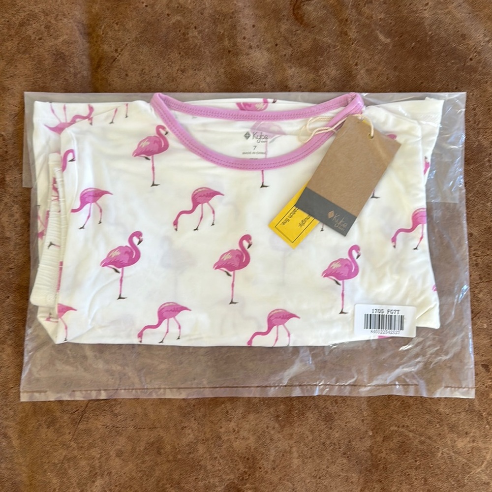 Kyte baby short sleeve toddler pajamas in Flamingo